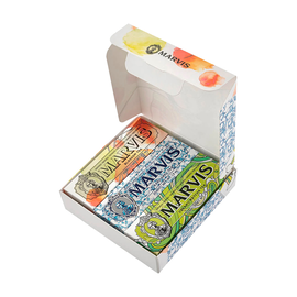 Подарунковий набір зубних паст Marvis Tea Collection Kit 3*25 мл  (цвітіння чаю/англійський чай з бергамотом/чай матча, фото 