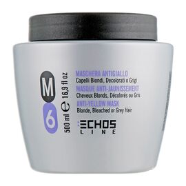 Маска з антижовтим ефектом для світлого та сивого волосся Echosline M6 Anti-Yellow Mask,500 мл, фото 