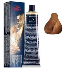 Фарба для волосся Wella Professionals Koleston Perfect ME+ Deep Browns 8/73, Світлий блондин коричневий золотистий, 60 мл, Номер краски: 8/73, фото 