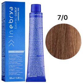 Стійка крем-фарба без аміаку Inebrya Bionic Color 7/0 русявий, 100 мл, Номер краски: 7/0, фото 