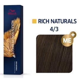 Фарба для волосся Wella Professionals Koleston Perfect ME+ Pure Naturals 4/3, Шатен золотистий, 60 мл, Номер краски: 4/3, фото 