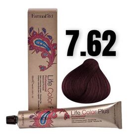Стійка крем-фарба FarmaVita Life Color Plus 7.62, Блондин фіолетово-червоний, 100 мл, Номер краски: 7.62, фото 