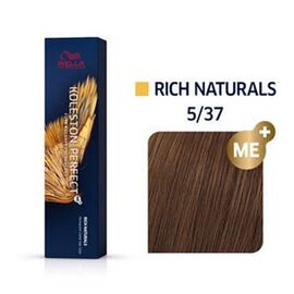 Фарба для волосся Wella Professionals Koleston Perfect ME+ Pure Naturals 5/37, Світлий шатен золотисто коричневий, 60 мл, Номер краски: 5/37, фото 