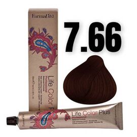 Стійка крем-фарба FarmaVita Life Color Plus 7.66, Блондин насичений червоний, 100 мл, Номер краски: 7.66, фото 