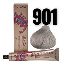 Стійка крем-фарба FarmaVita Life Color Plus 901, Світло-попелястий блондин, сильний освітлювач, 100 мл, Номер краски: 901, фото 
