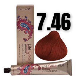Стійка крем-фарба FarmaVita Life Color Plus 7.46, Блондин мідно-червоний, 100 мл, Номер краски: 7.46, фото 