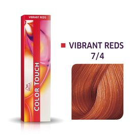 Безаміачна фарба для волосся Wella Professionals Color Touch Vibrant Reds 7/4, Блондин мідний, 60мл., Номер краски: 7/4, фото 