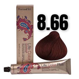 Стійка крем-фарба FarmaVita Life Color Plus 8.66, Світлий блондин насичений червоний, 100 мл, Номер краски: 8.66, фото 