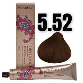 Стійка крем-фарба  FarmaVita Life Color Plus 5.52, Світло-каштановий шоколадний, 100 мл, Номер краски: 5.52, фото 