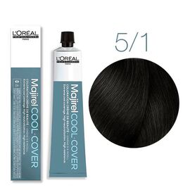 Стійка фарба для волосся L'Oreal Professionnel Majirel Cool Cover 5.1,Світлий шатен попелястий, 50 мл, Об'єм: 50 мл, Номер краски: Cool Cover 5.1, фото 