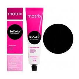 Стійка фарба для волосся Matrix SoColor Pre-Bonded 1A , Попелястий Синьо-чорний, 90 мл, Номер краски: 1A, фото 
