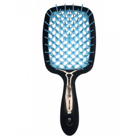 Гребінець Janeke Superbrush The Original Italian Desing чорний з блакитним, фото 
