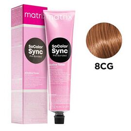 Крем-фарба без аміаку Matrix SoColor Sync Pre-Bonded 8CG, Світлий Блонд Мідний Золотистий,  90мл, Вид: Фарба, Номер краски: 8CG, фото 