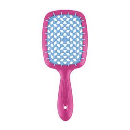 Гребінець Janeke Superbrush The Original Italian Desing малиновий з синім, фото 