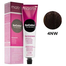 Стійка фарба для волосся Matrix SoColor Pre-Bonded 4NW, Шатен Натуральний Теплий, 90 мл, Номер краски: 4NW, фото 