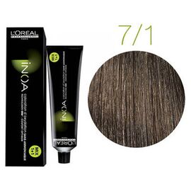 Фарба без аміаку L'Oreal Professionnel Inoa 7.1, Блондин попелястий, 60 мл, Номер краски: 7.1, фото 