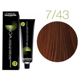 Крем-фарба для волосся  L'Oreal Inoa без аміаку 7.43 Блондин мідно-золотистий, 60 мл, Номер краски: 7.43, фото 