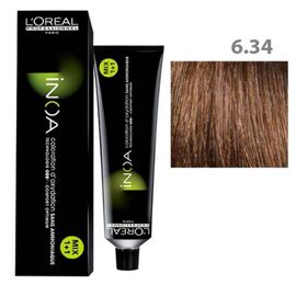 Фарба без аміаку L'Oreal Professionnel Inoa 6.34, Темний блондин золотистий мідний, 60 мл, Номер краски: 6.34, фото 