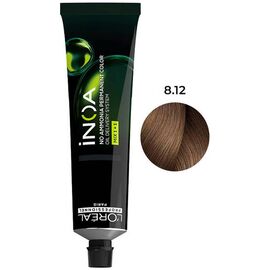 Крем-краска для волос  L'Oreal Inoa без аммиака 8.12 Світлий блондин попелясто-золотистий , 60 мл, Номер краски: 8.12, фото 