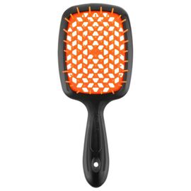 Гребінець Janeke Superbrush The Original Italian Desing чорний з помаранчевим, фото 