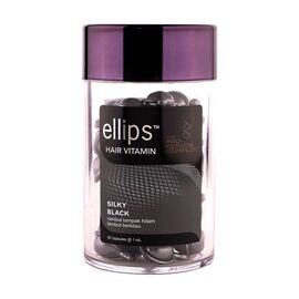Вітаміни для волосся "Шовкова ніч" з про-кератиновим комплексом Ellips Hair Vitamin Silky Black With Pro-Keratin Complex,50*1 мл, Об'єм: 50*1 мл, фото 