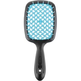 Гребінець Janeke Superbrush The Original Italian Patent Small чорний з блакитним, фото 