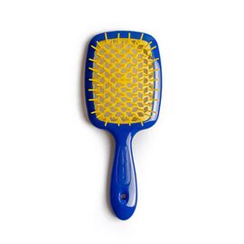 Гребінець Janeke Superbrush The Original Italian Desing синій з жовтим, фото 
