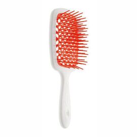 Гребінець Janeke Superbrush The Original Italian Desing білий з помаранчевим, фото 