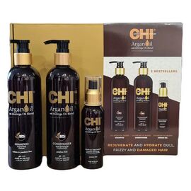 Набір для волосся CHI Argan Oil Rejuvenate And Hydrate Dull Шампунь 355 мл Кондиціонер 355 мл Олія 89 мл, фото 