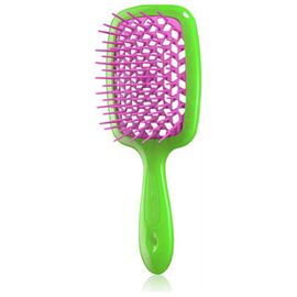 Гребінець Janeke Superbrush The Original Italian Desing зелений з розовим, фото 