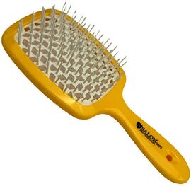 Щітка масажна силіконова Salon Professional жовто-біла, фото 