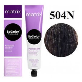 Стійка крем-фарба для волосся Matrix Socolor Beauty (Pre-Bonded Permanent) Extra Coverage 504N, Натуральний Шатен, 90 мл, Номер краски: 504N, фото 