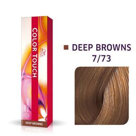 Безаміачна фарба для волосся Wella Professionals Color Touch Deep Browns 7/73,  Блондин коричневий золотистий, 60мл., Номер краски: 7/73, фото 