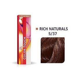 Безаміачна фарба для волосся Wella Professionals Color Touch Rich Naturals 5/37, Світлий шатен золотисто-коричневий,60мл., Номер краски: 5/37, фото 