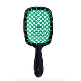 Гребінець Janeke Superbrush The Original Italian Patent Small чорний з зеленим, фото 