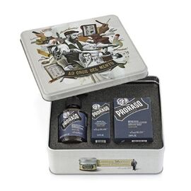 Набір для бороди в металевій коробці Proraso Azur Lime Beard  Kit, shm/200ml + balm/100ml+oil/30 ml, фото 