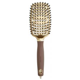 Щітка Olivia Garden EXPERT CARE FLEX Boar Bristles Gold&Brown, фото 