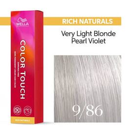 Безаміачна фарба для волосся Wella Professionals Color Touch Rich Naturals 9/86, Дуже світлий блонд перлинно-фіолетовий. 60мл, Номер краски: 9/86, фото 
