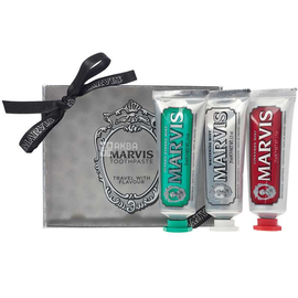 Подарунковий набір Класична/Вибілююча/Кориця та М'ята  Marvis 3x25мл (Classic Strong Mint/Whitening Mint/Cinnamon Mint, фото 