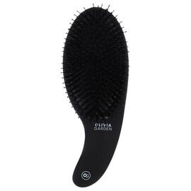 Щітка масажна Olivia Garden EXPERT CARE CURVE Boar&Nylon Bristles Matt Black, фото 