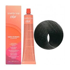 Крем-фарба для волосся Inebrya Color 1/10 Ісиня-чорний з вмістом аміаку, 100 мл, Відтінок фарби: Чорний, фото 