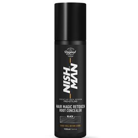 Спрей для маскування сивини Nishman Hair Magic Retouch Root Concealer "Black",100 мл, фото 