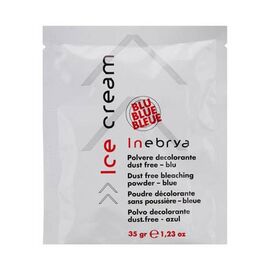 Запаска синьої пудри для знебарвлення Inebrya Dust Free Bleaching Powder Blue-6 Tones, 35 гр, фото 