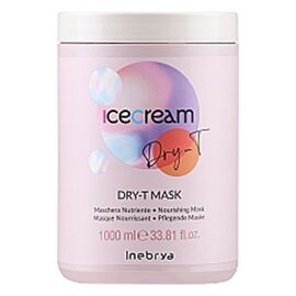 Маска для сухого і неслухняного волосся Inebrya Ice Cream Dry-T Mask, 1000 мл, Об'єм: 1000 мл, фото 