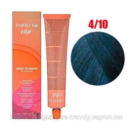 Крем-фарба Inebrya Color 4/10 Каштановий синій , 100 мл, Номер краски: 4/10, фото 