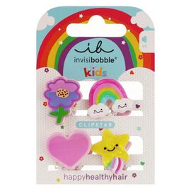 Заколки для волосся, 4 шт Invisibobble Clipstar Kids Happy World, фото 