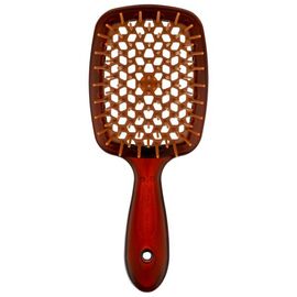 Гребінець Janeke Superbrush The Original Italian Patent Small коричневий з бежевим, фото 