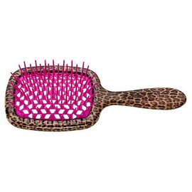 Гребінець Janeke Superbrush The Original Italian Desing леопардовий з фуксією, фото 