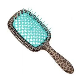 Гребінець Janeke Superbrush The Original Italian Desing леопардовий з синім, фото 