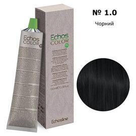 Крем-фарба для волосся Echosline Echos Color Colouring Cream, 1.0 Чорний інтенсивний, 100 мл, Номер краски: 1.0, фото 